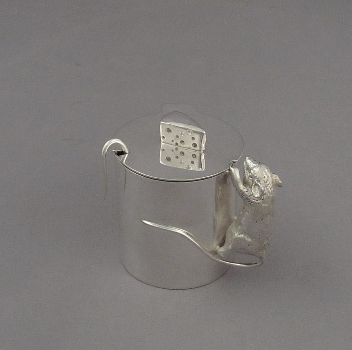 Figural Silver Mouse-tard Pot by Ross Morrow - JH Tee Antiques
