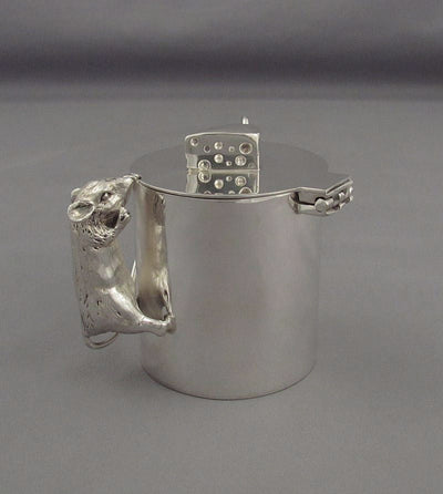 Figural Silver Mouse-tard Pot by Ross Morrow - JH Tee Antiques