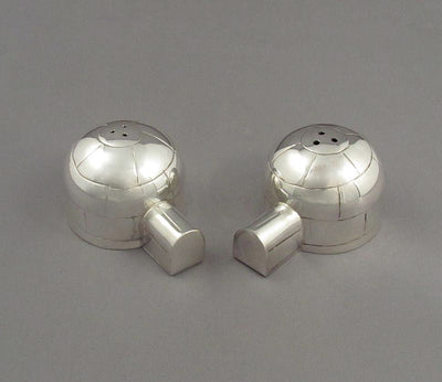 Sterling Silver Igloo Salt and Pepper by Ross Morrow - JH Tee Antiques