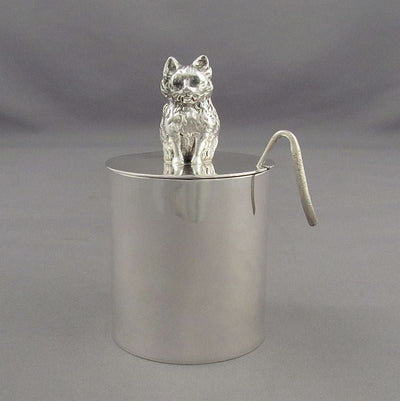 Figural Silver Cats-Up Jar by Ross Morrow - JH Tee Antiques