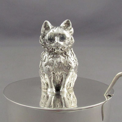 Figural Silver Cats-Up Jar by Ross Morrow - JH Tee Antiques