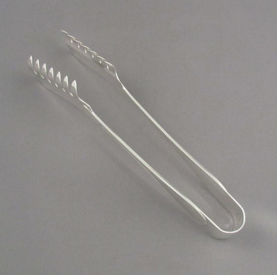 English Sterling Silver Spaghetti Tongs - JH Tee Antiques