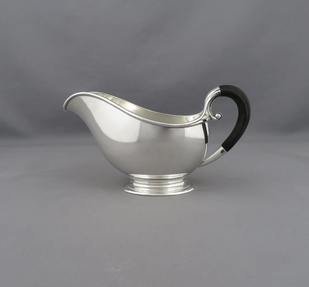 Danish Silver Gravy Boat - JH Tee Antiques