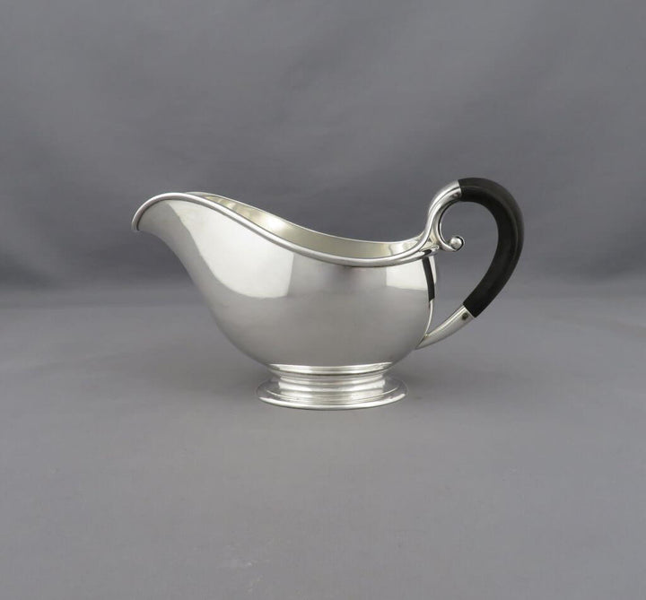 Danish Silver Gravy Boat - JH Tee Antiques