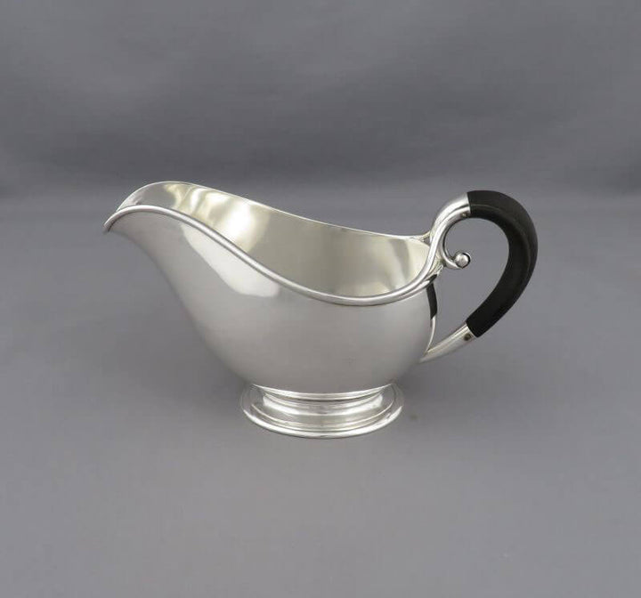Danish Silver Gravy Boat - JH Tee Antiques