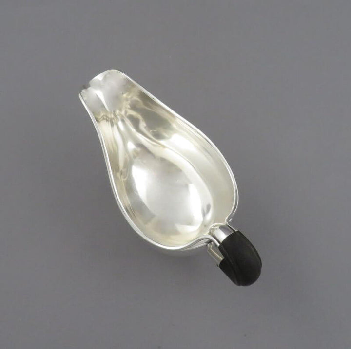 Danish Silver Gravy Boat - JH Tee Antiques