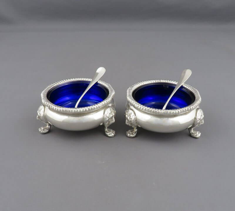 Pair of Birks Sterling Silver Salts - JH Tee Antiques
