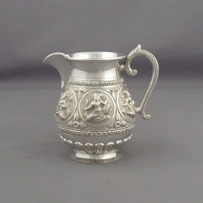 Indian Silver Cream Jug - JH Tee Antiques