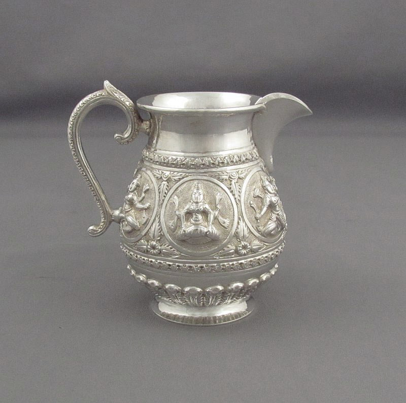 Indian Silver Cream Jug - JH Tee Antiques