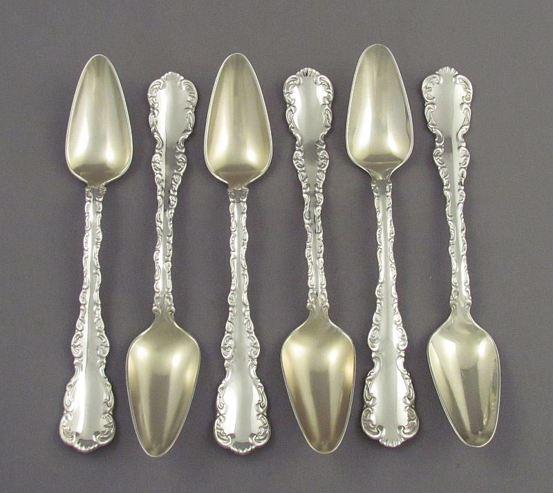 6 Birks Louis XV Sterling Citrus Spoons - JH Tee Antiques