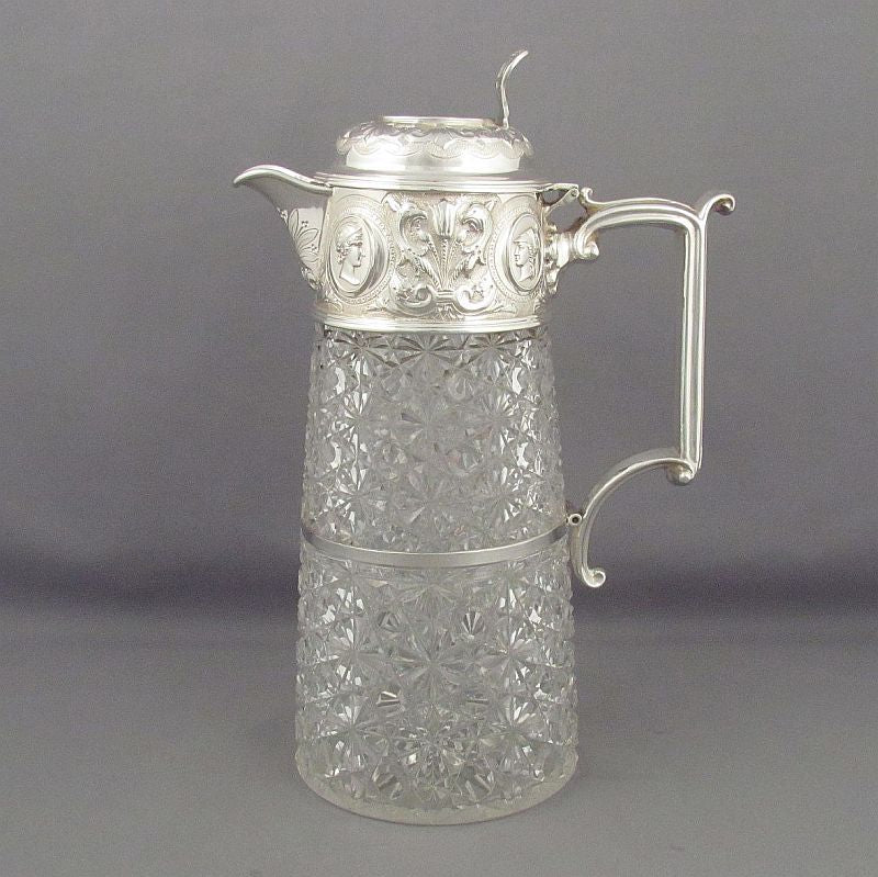 Victorian Silver Claret Jug - JH Tee Antiques
