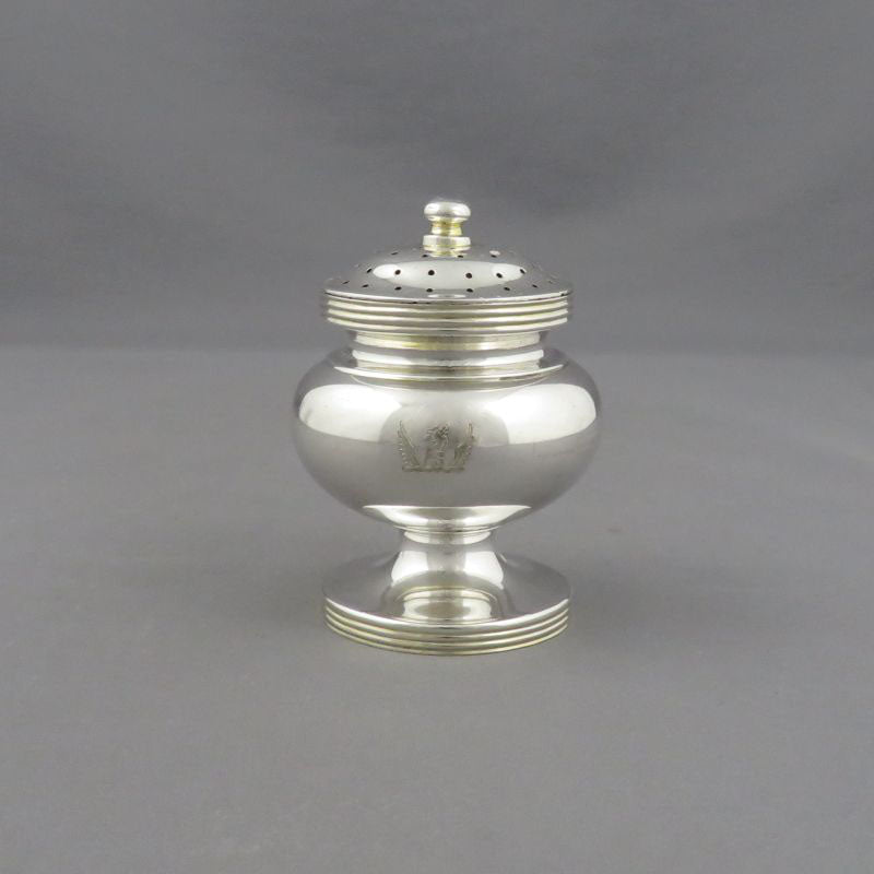 Set of Four English Silver Pepper Shakers - JH Tee Antiques