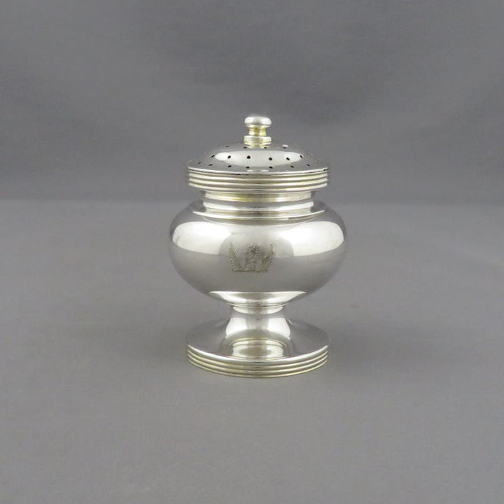 Set of Four English Silver Pepper Shakers - JH Tee Antiques