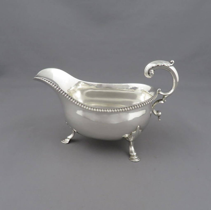 George III Sterling Silver Gravy Boat - JH Tee Antiques