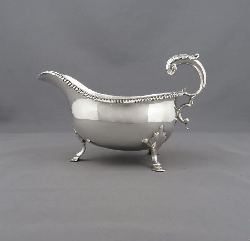 George III Sterling Silver Gravy Boat - JH Tee Antiques