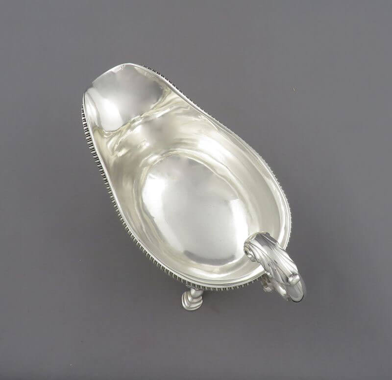 George III Sterling Silver Gravy Boat - JH Tee Antiques