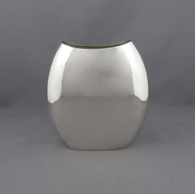 Pair of Modernist Sterling Silver Vases - JH Tee Antiques