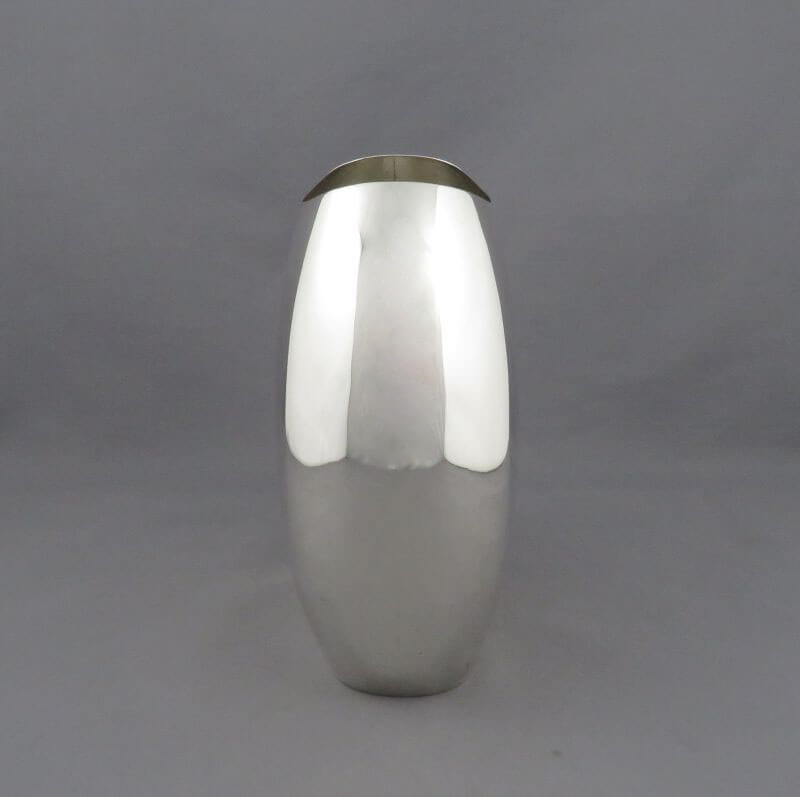 Pair of Modernist Sterling Silver Vases - JH Tee Antiques
