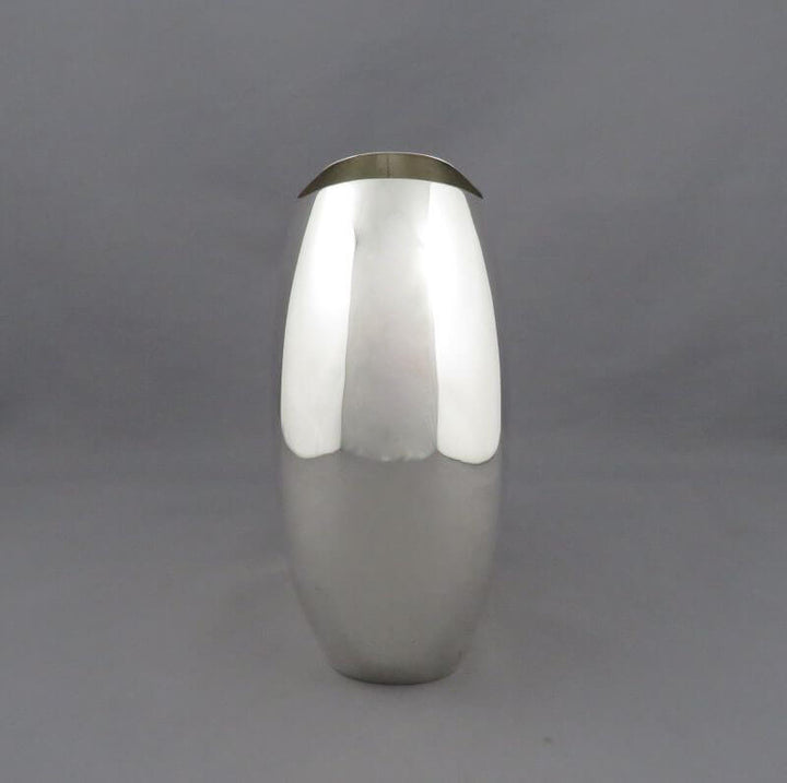 Pair of Modernist Sterling Silver Vases - JH Tee Antiques