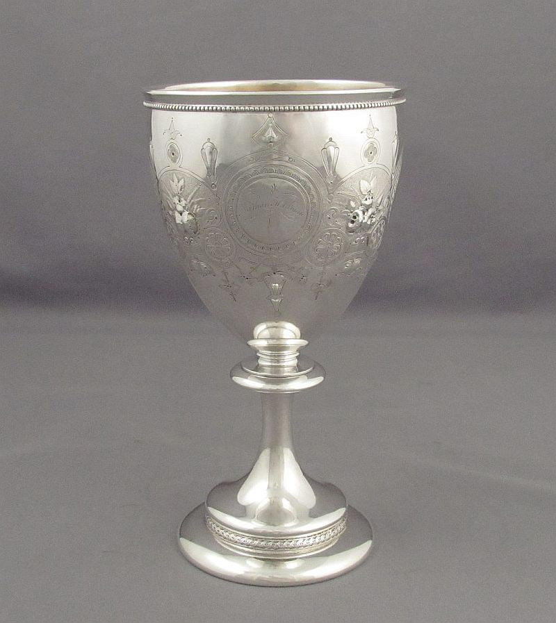 Pair of Coin Silver Goblets - JH Tee Antiques