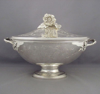 French Sterling Silver Soup Tureen - JH Tee Antiques