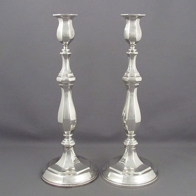 Italian Sterling Silver Candlesticks - JH Tee Antiques