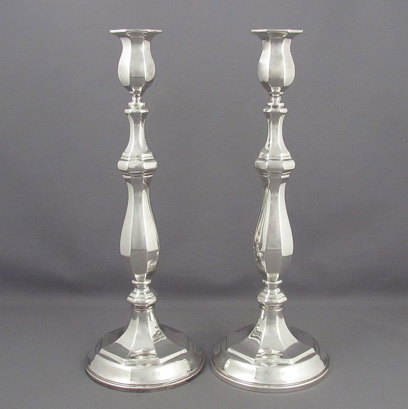 Italian Sterling Silver Candlesticks - JH Tee Antiques