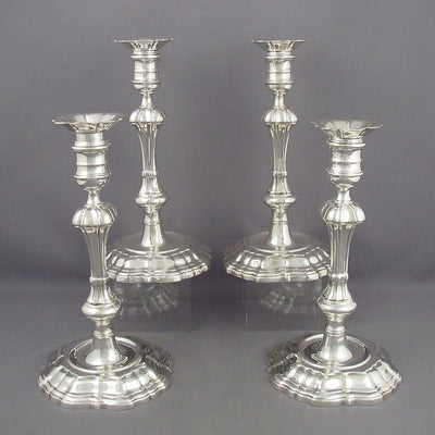 Set of Four Sterling Silver Candlesticks by Tiffany - JH Tee Antiques