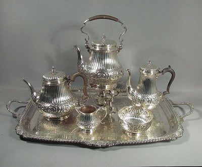 George V Sterling Silver Tea Service - JH Tee Antiques