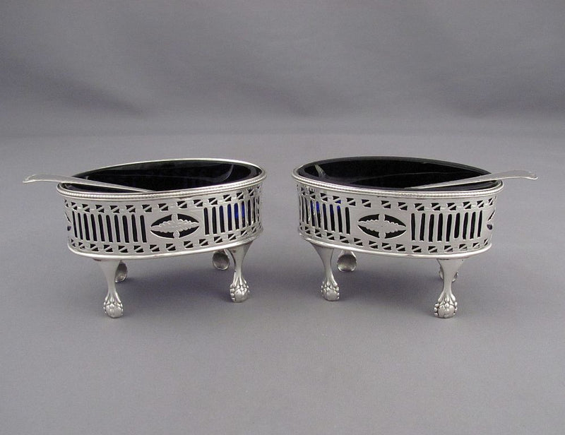 Pair of George III Silver Open Salts - JH Tee Antiques