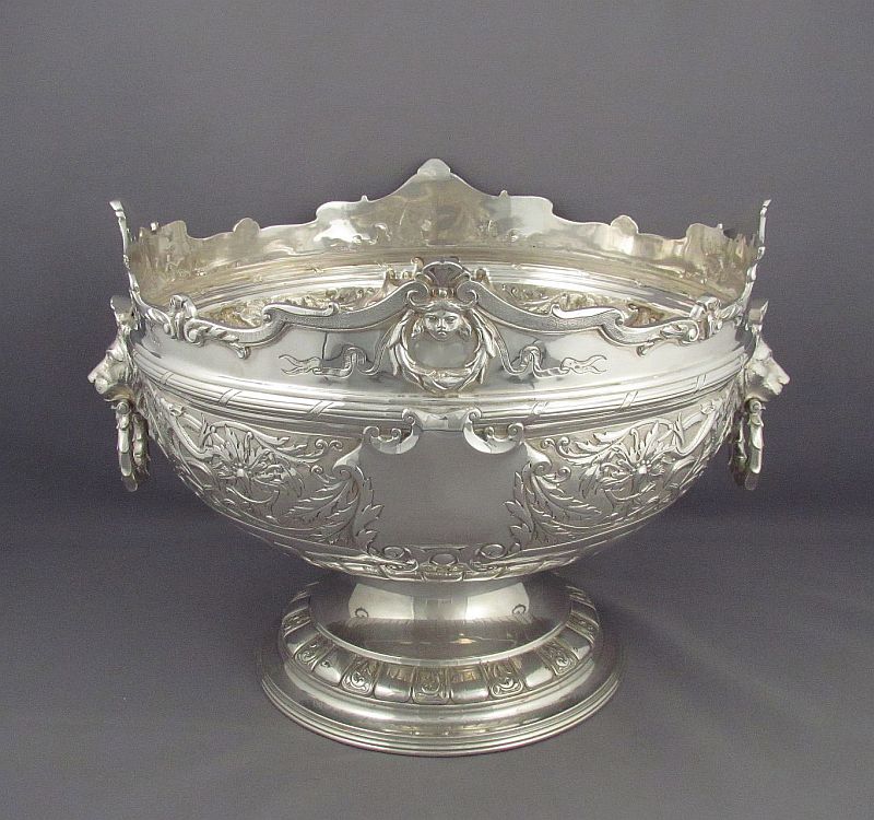 Edwardian Sterling Silver Monteith Bowl - JH Tee Antiques