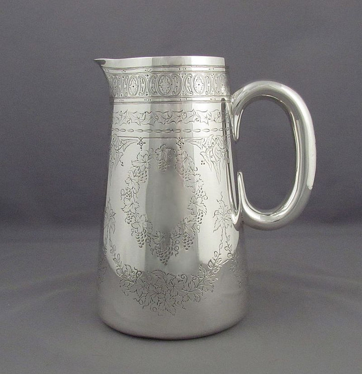 Victorian Sterling Silver Water Pitcher - JH Tee Antiques