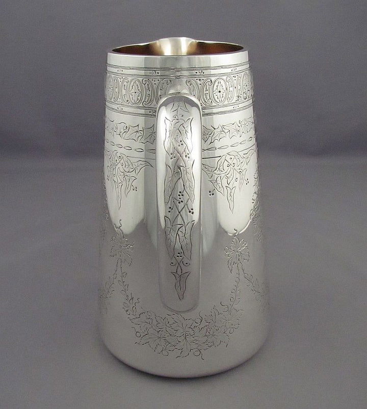 Victorian Sterling Silver Water Pitcher - JH Tee Antiques