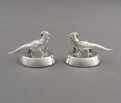 Set of 4 Sampson Mordan Silver Place Card Holders - JH Tee Antiques