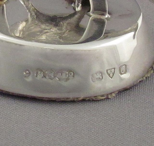 Set of 4 Sampson Mordan Silver Place Card Holders - JH Tee Antiques
