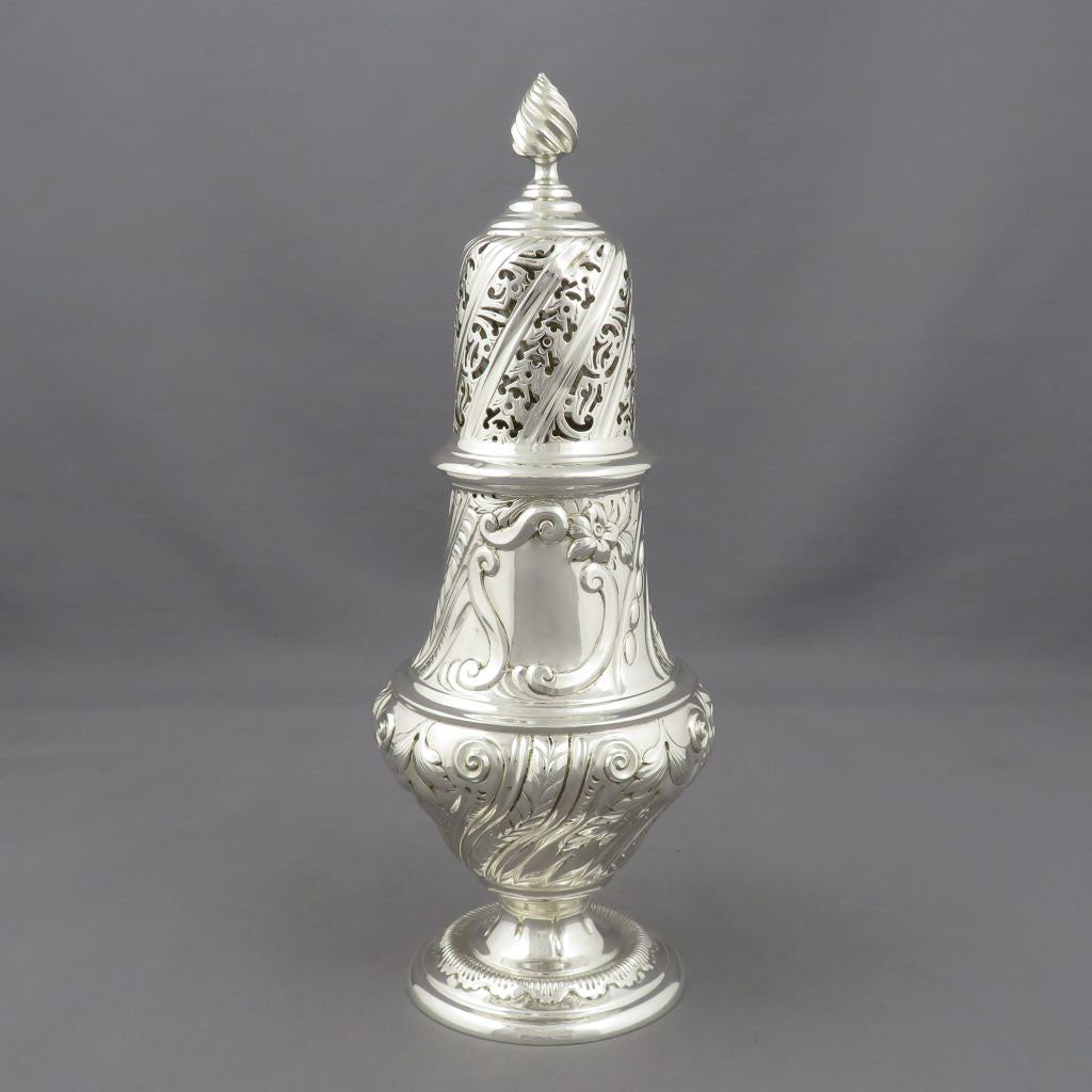Victorian Rococo Sterling Silver Sugar Caster - JH Tee Antiques