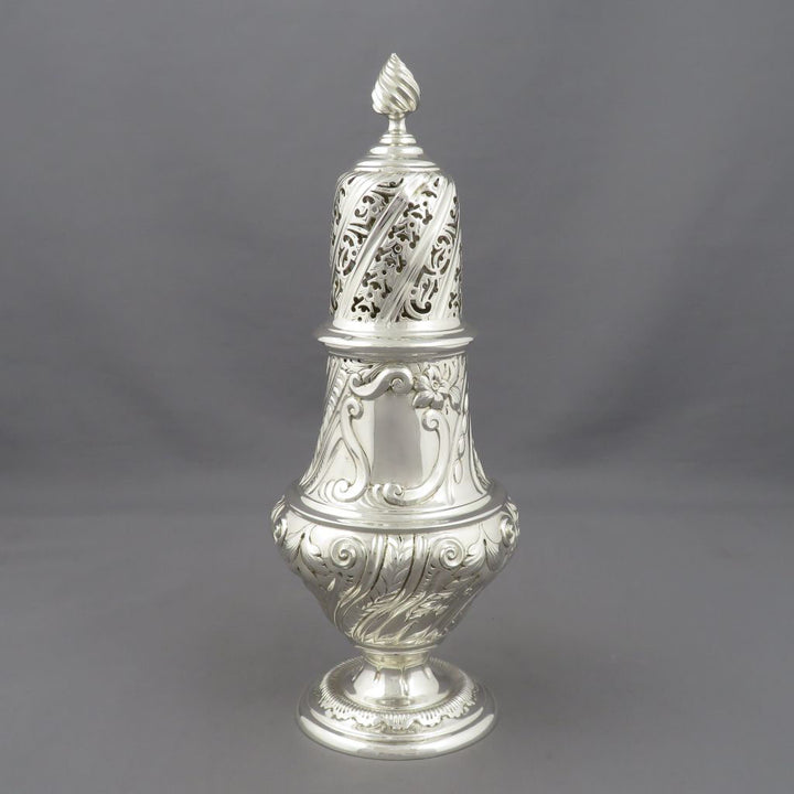 Victorian Rococo Sterling Silver Sugar Caster - JH Tee Antiques