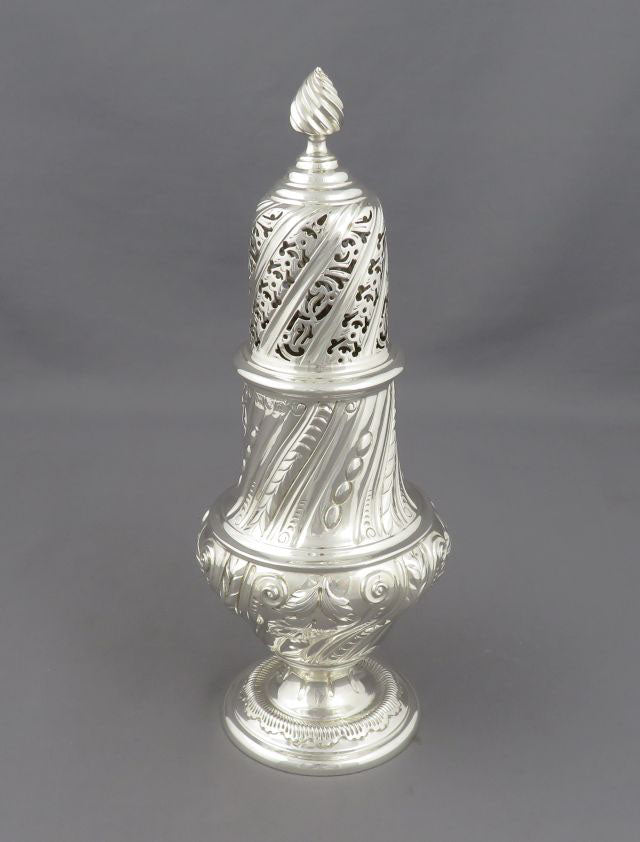 Victorian Rococo Sterling Silver Sugar Caster - JH Tee Antiques