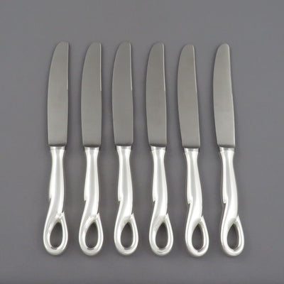 Six Tiffany & Co. Elsa Peretti Sterling Silver Luncheon Knives - JH Tee Antiques
