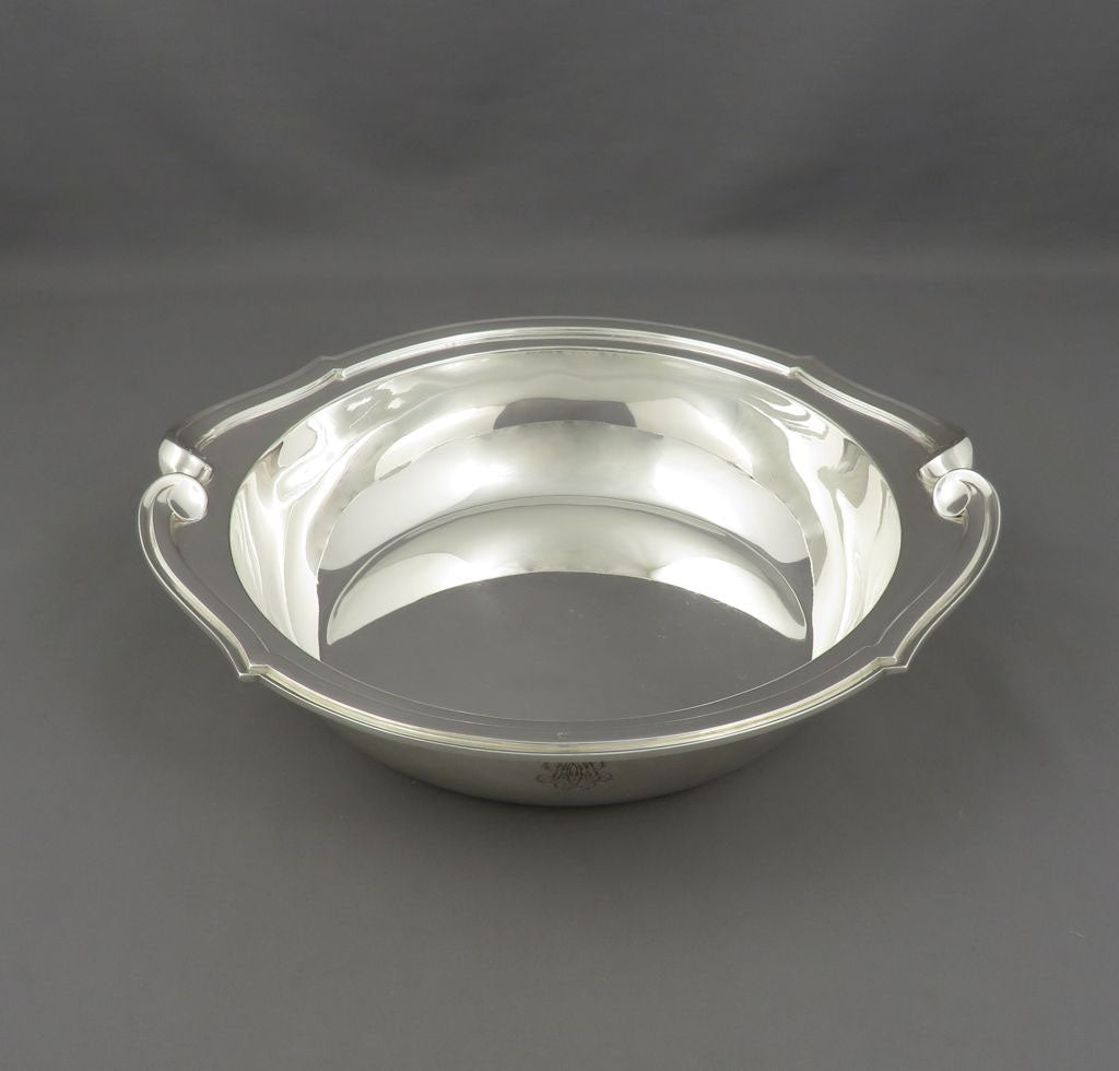 French 950 Silver Serving Bowl - JH Tee Antiques