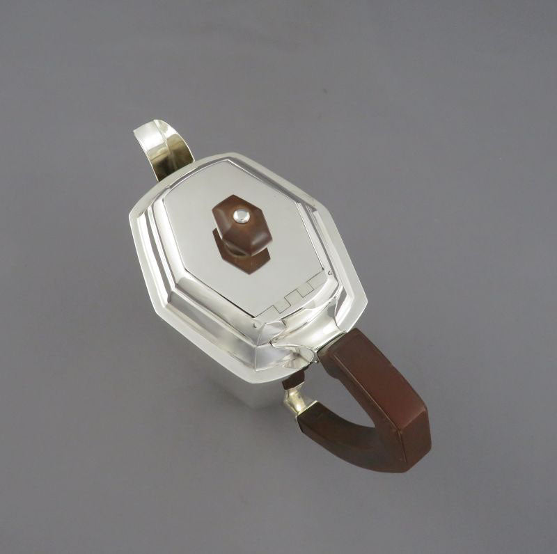 Art Deco Silver Hot Water Pot - JH Tee Antiques