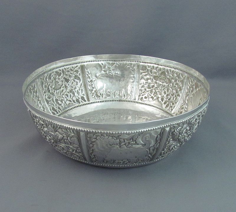 Indian Silver Bowl - JH Tee Antiques