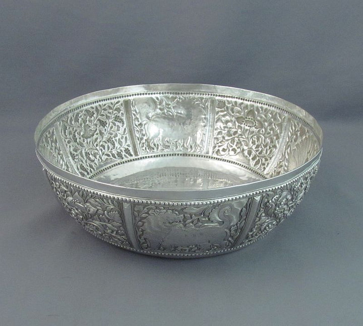Indian Silver Bowl - JH Tee Antiques