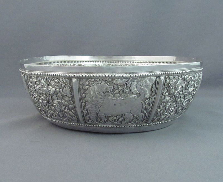 Indian Silver Bowl - JH Tee Antiques