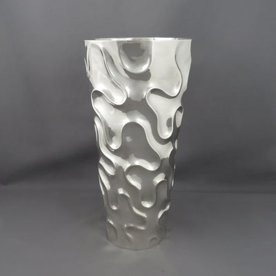 Large Italian Modernist Silver Vase - JH Tee Antiques
