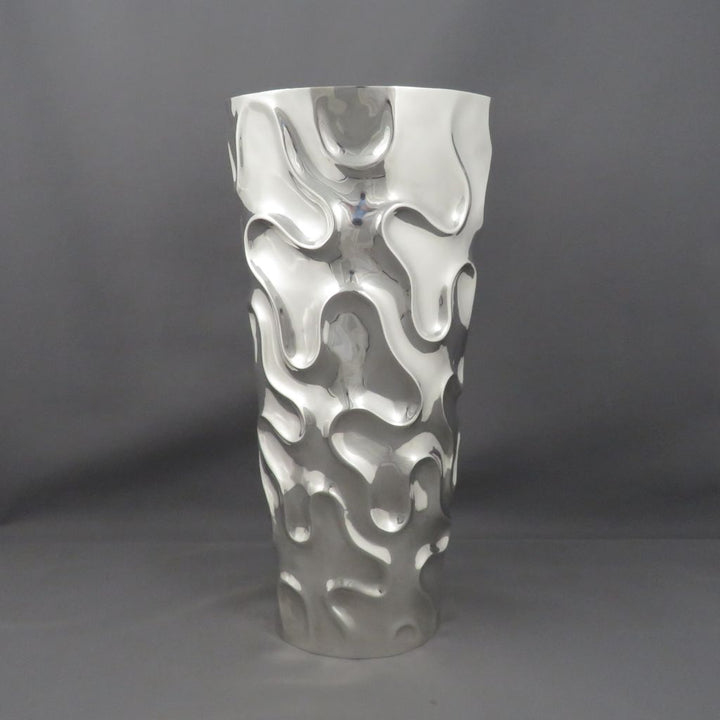 Large Italian Modernist Silver Vase - JH Tee Antiques