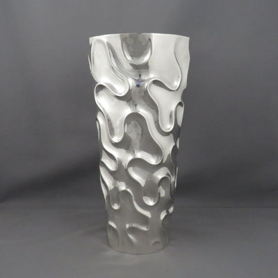 Large Italian Modernist Silver Vase - JH Tee Antiques