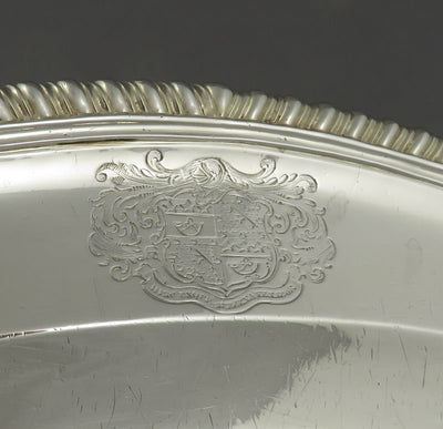George III Sterling Silver Serving Platter - JH Tee Antiques