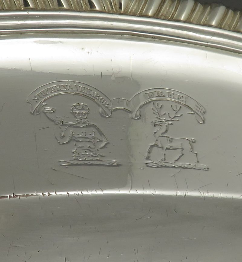 George III Sterling Silver Serving Platter - JH Tee Antiques