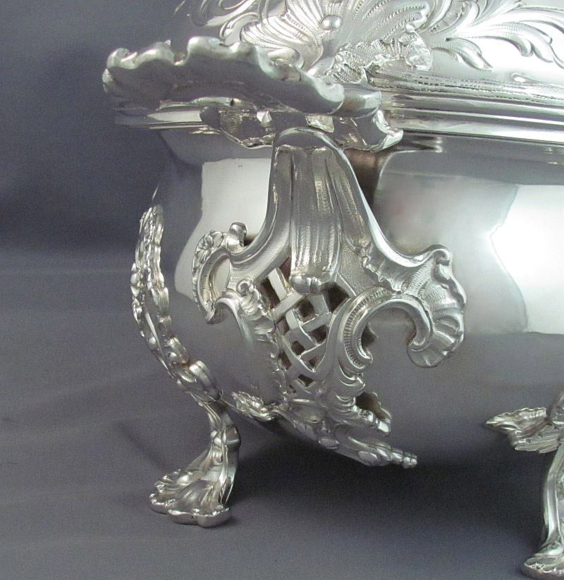 Rococo Silver Soup Tureen on Stand - JH Tee Antiques